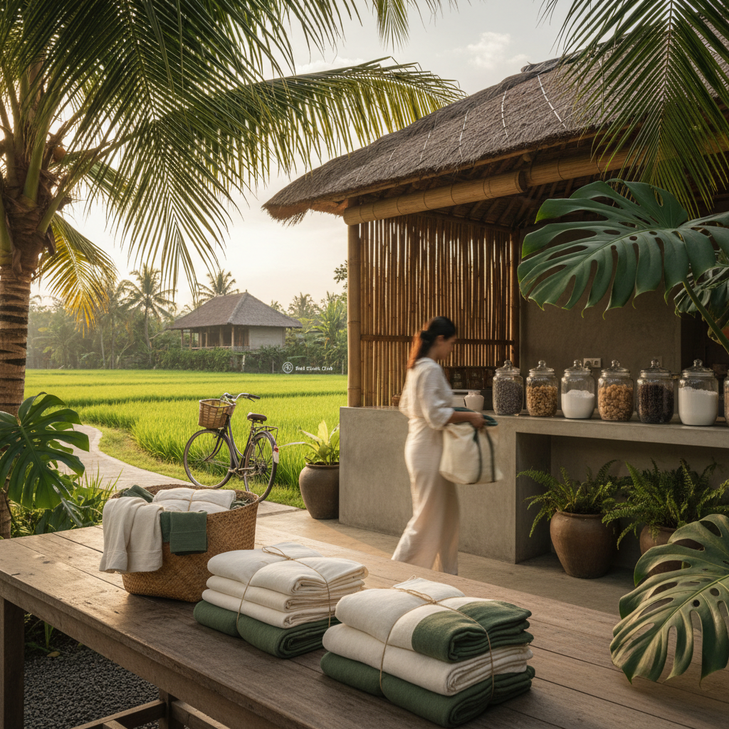 Work at Bali Social Club and Pick Up Clean Laundry on the Way Home - CleanFold Eco Laundry Bali