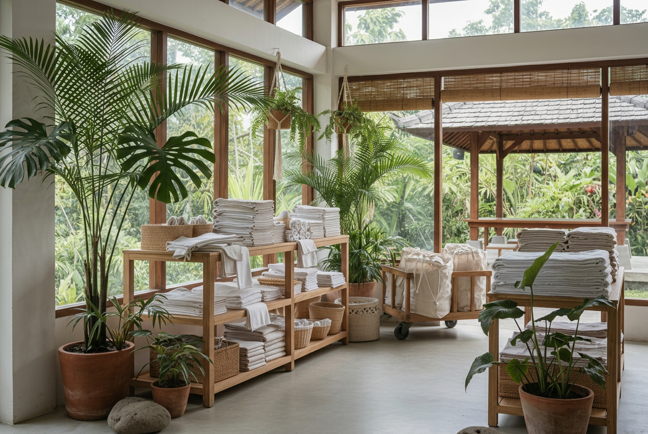 Bulk Eco Friendly Laundry for Cafes and Restaurants in Bali - CleanFold Eco Laundry Bali